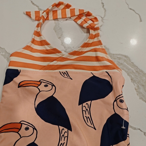 2/25 Tea Collection Toucan Birds Halter Swimsuit - Picture 6 of 8